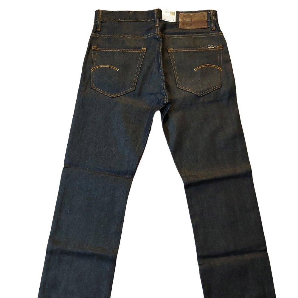 G-Star Raw 3301 Loose Brooklyn Denim Button Fly Dark Blue Denim Jeans Sz 30 NWT - Picture 8 of 15